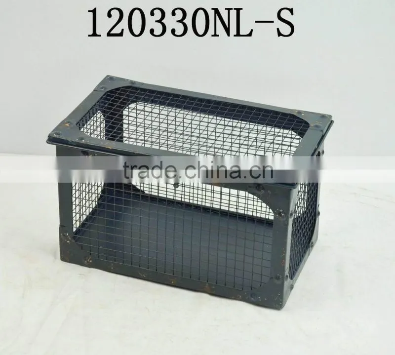 Shabby french chic garden storage wire box