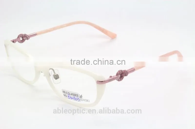lady crystal rhinestone fashion design acetate hand made spectacles optical frames eyewear eyeglasses