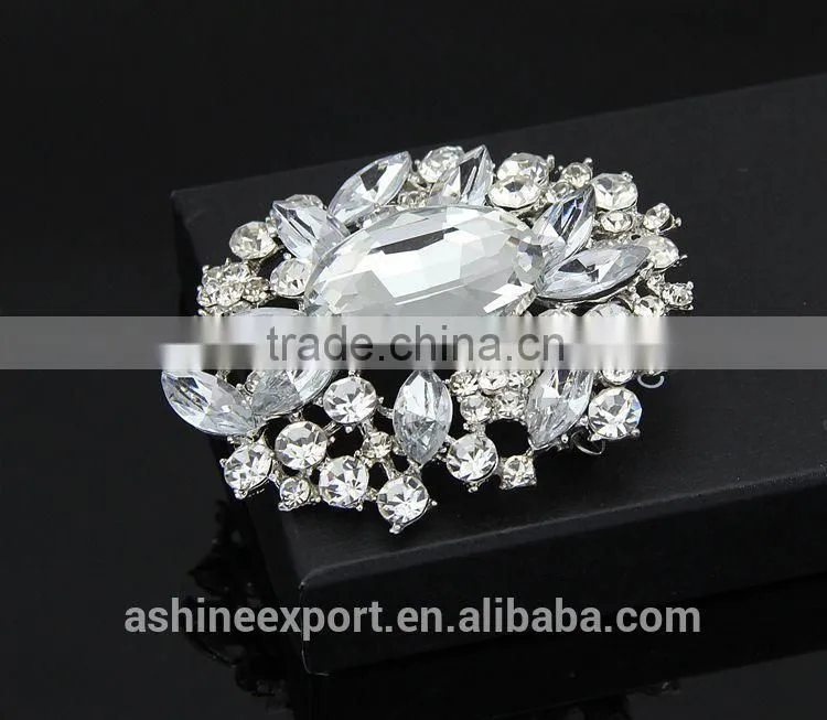 Cheap elegant bridal hollow bulk crystal flower rhinestone brooch/handmade rhinestone brooch