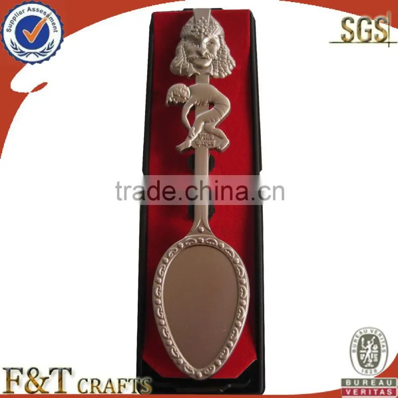 Zinc alloy 3Dbuildings high quality plating nickle spoon/souvenir gift