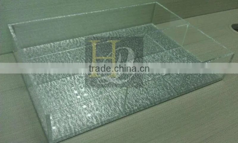 Different style high transparent acrylic office display tray with dividers