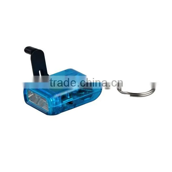 Mini hand crank dynamo led keychain light