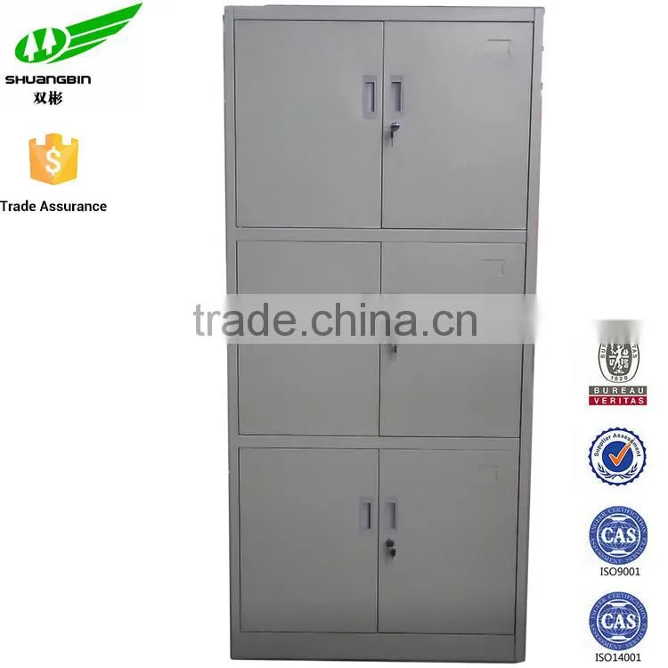 6 door 3 section steel swing door filing cabinet