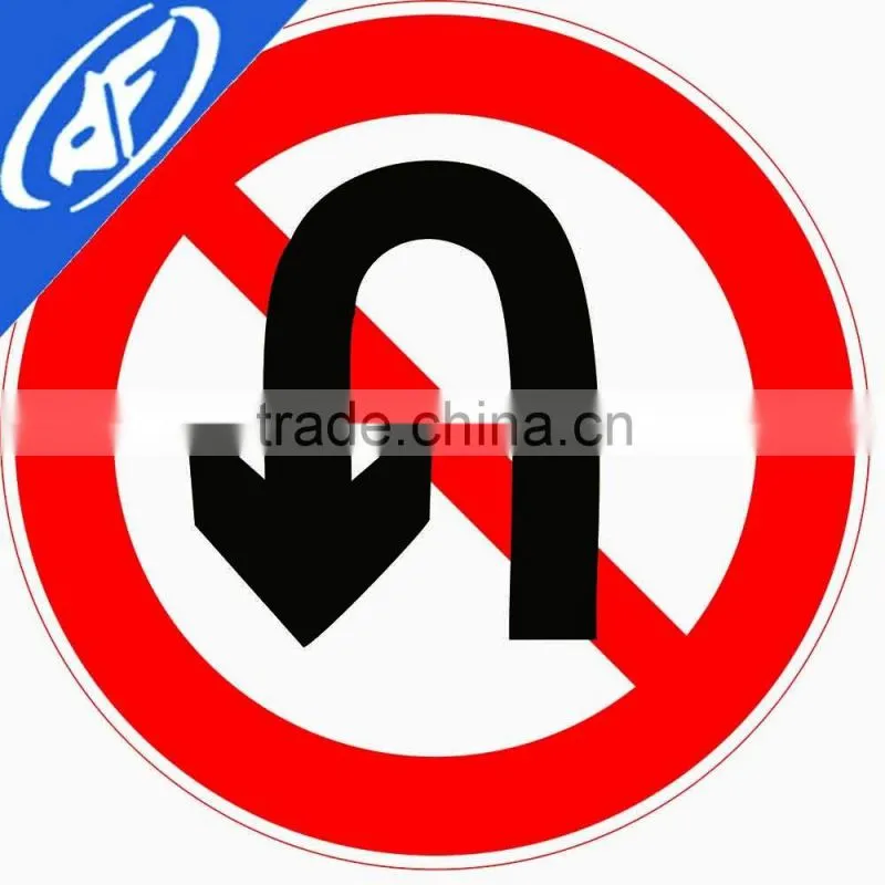 Reflective adhesive orbid turn back Road sign