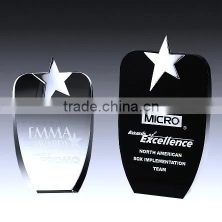 high quality k9 crystal golf award plaque ,crystal golf trophy