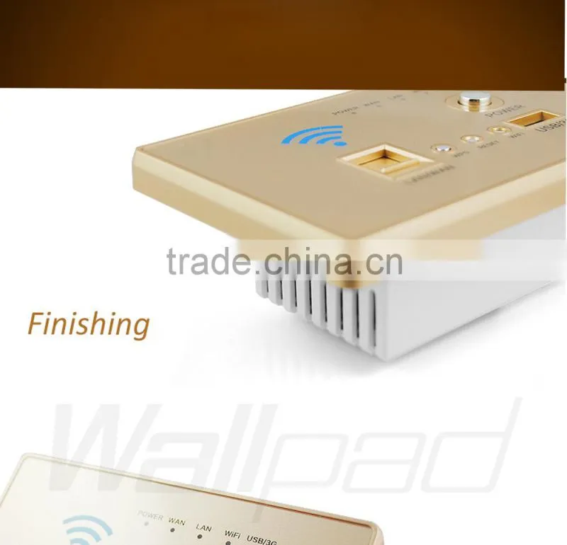 New Design Wallpad Black AU US Standard 118mm*74mm Lan 3G WiFi WPS AP Router Repeater Phone USB Wireless US Wall Charger Socket