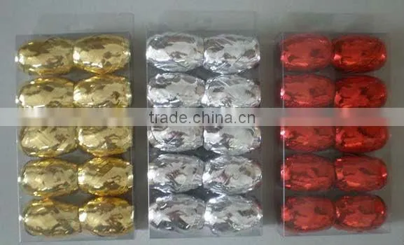 HOT SALE ! Six Channels 5mm Solid Metallic Curly Poly Ribbon