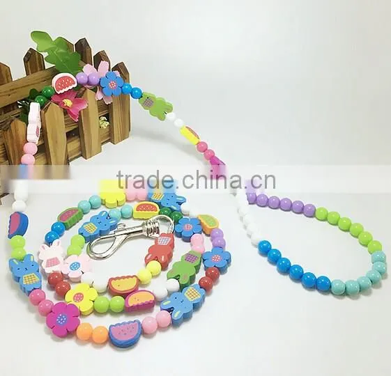 New Pet Colored Beaded Leashes Strawberry Decoration Fashion Personalized Training Rope