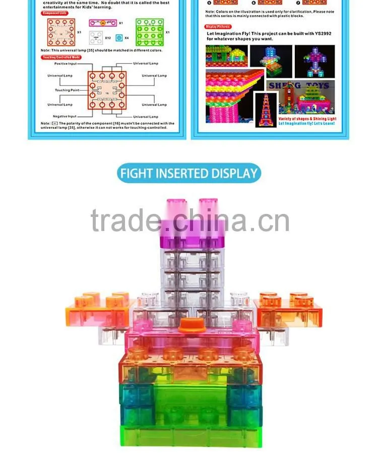 Electronic touch function integrated circuit brains blocks toy