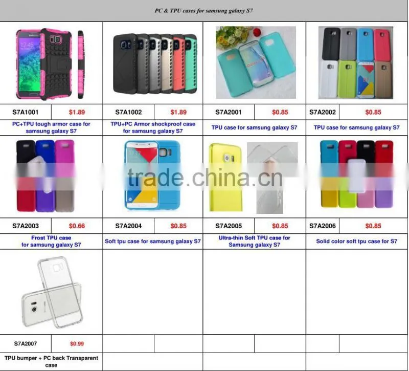 Solid color TPU soft case for samsung s7