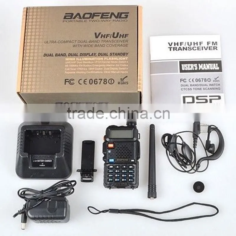 Best sell CE FCC Rohs approved BAOFENG UV-5R Handheld Walkie Talkie 5W vhf uhf 2-way radio