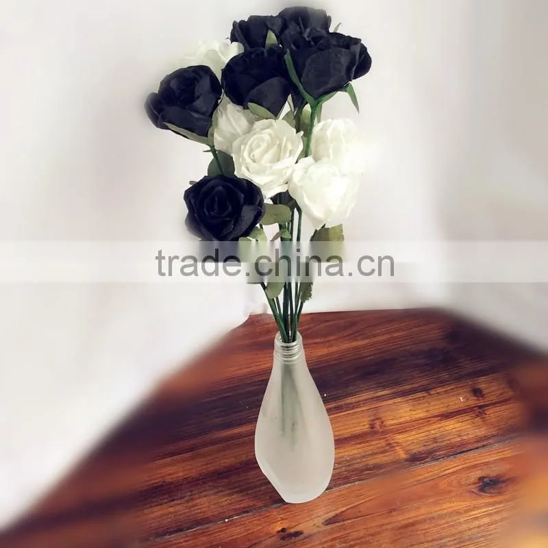 handmade paper rose, funeral decoration flower, black rose