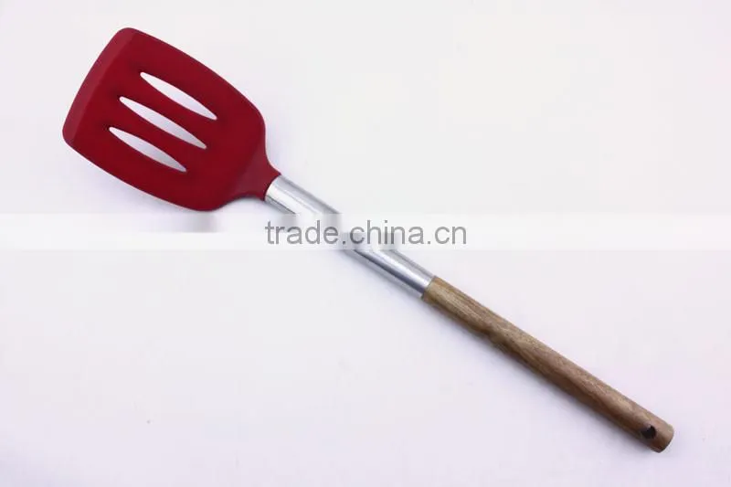 Premium Silicone Kitchen Utensil Food Grade With Wood Handle