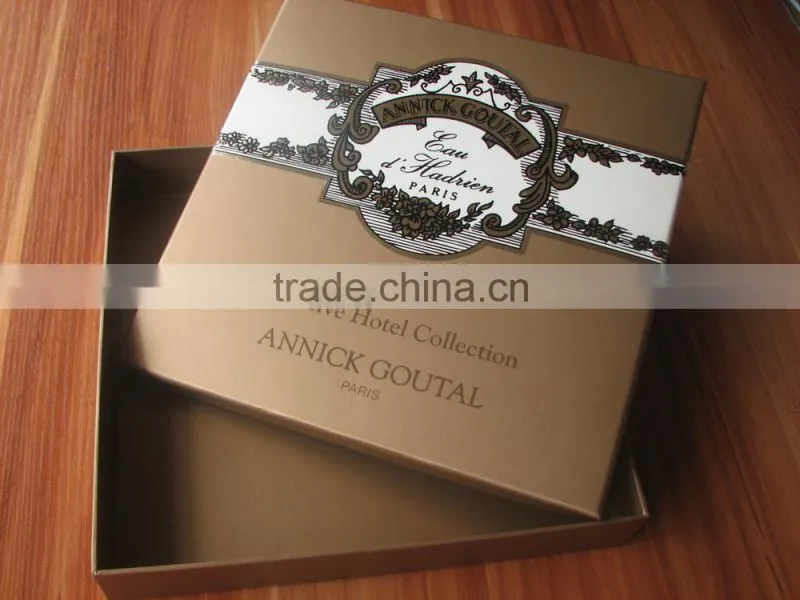 classical elegant brown gold stamping cosmetic box wholesale