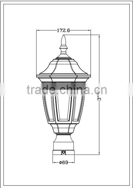 plastic decorative lantern stand/plastic garden post standing light/pillare gate lamp