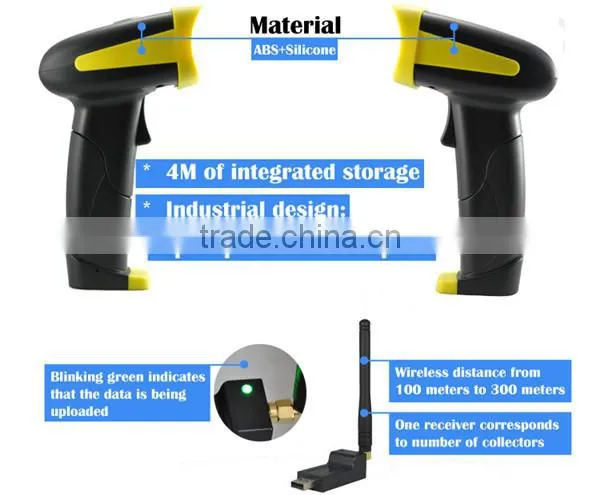Saints-380 wireless supermarket oem Laser barcode reader/scanner 1d with usb/rs232/ps2