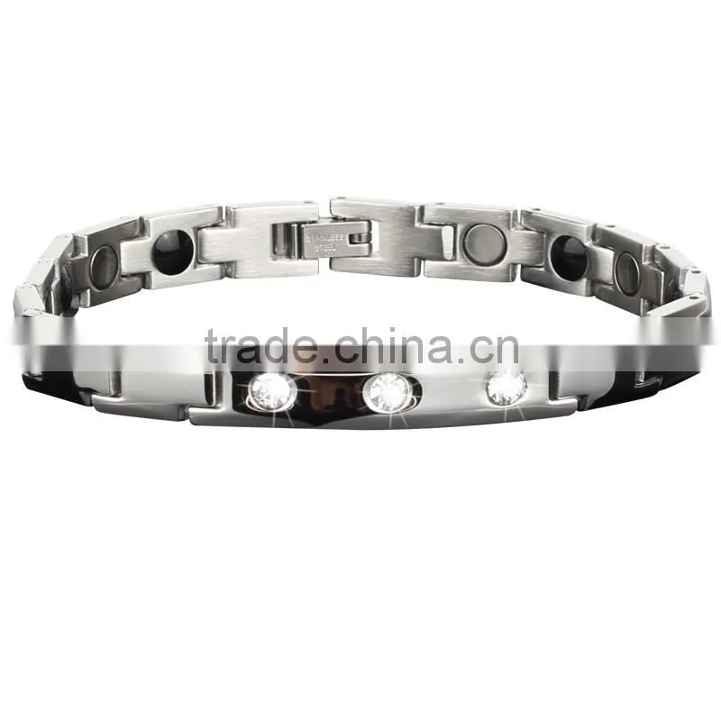 Noproblem D009 FDA bio scalar energy magnetic germanium health stainless steel frendship charm bracelet
