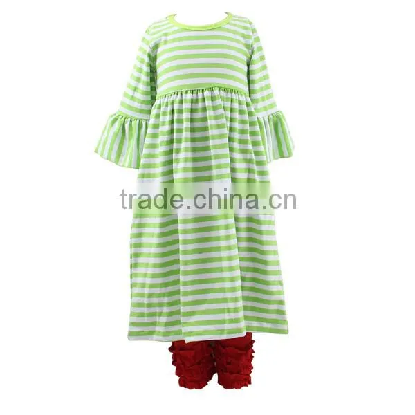 Stripe maxi dresses ruffle pants sets little girl boutique remake clothing set stripe outfit baby clothing Christmas