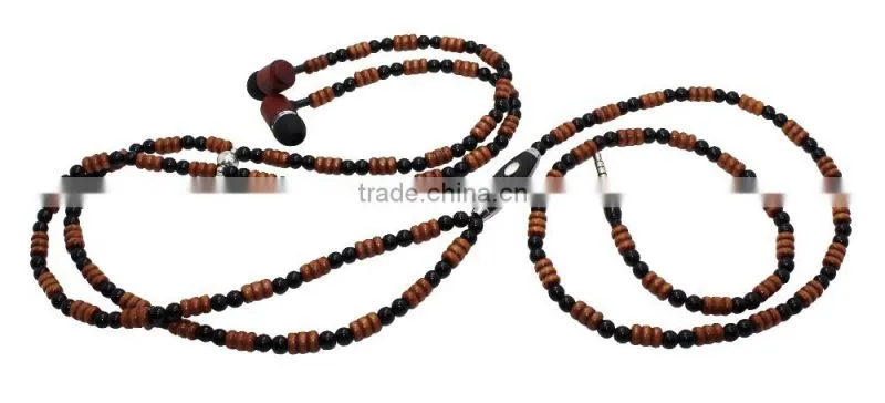 Best selling super bass in-ear solid wood earphone