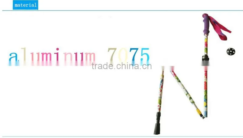 Colorful aluminum 7075 t6 folding walking stick aluminum extension pole