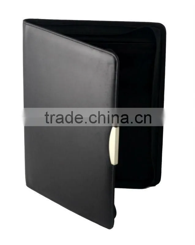 A4 PU leather file folder portfolio with zipper