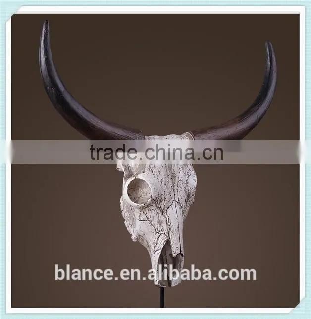 resin cow head statue cow head figurine for home decoration