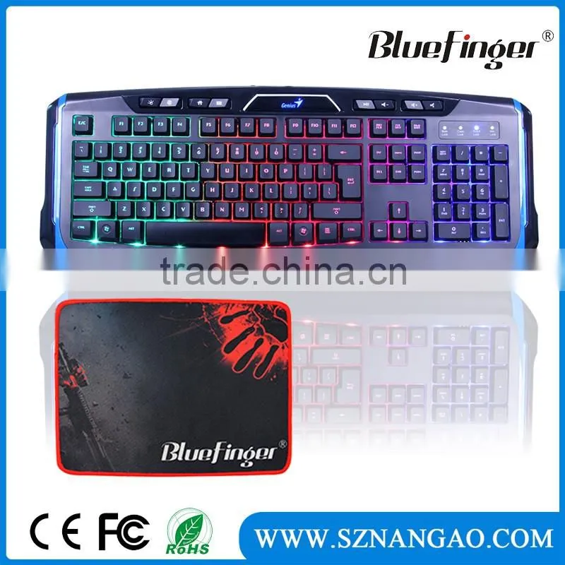 Rainbow backlit USB wired computer keyboard