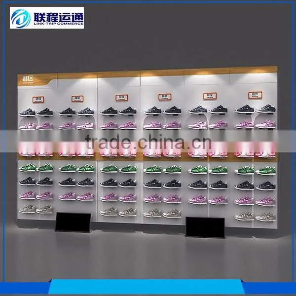 Good design stainless shop display shoe rack wall mounted shelves