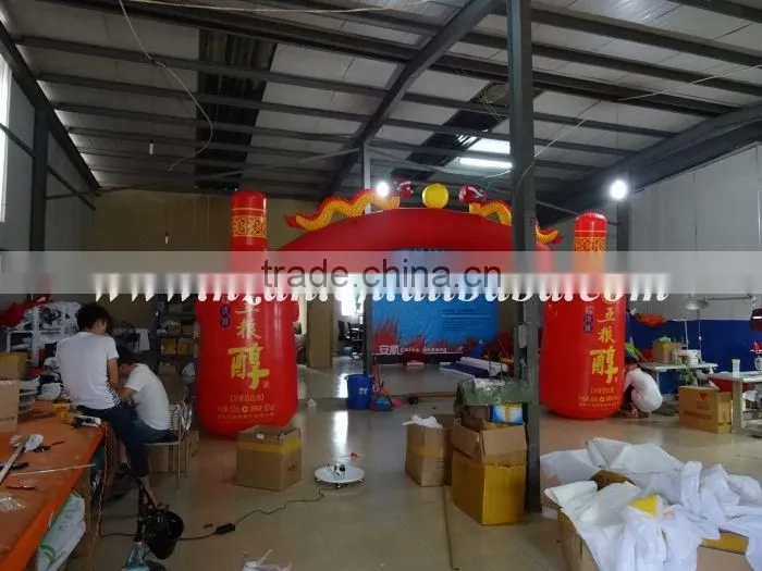 Advertising Event Inflatable Arch with Bottle Decoration
