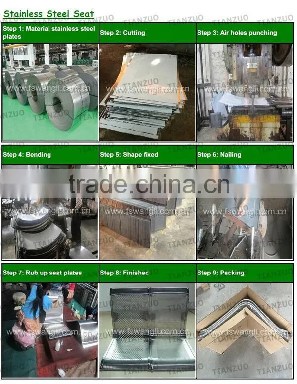 Alibaba express stainless steel bench with backrest