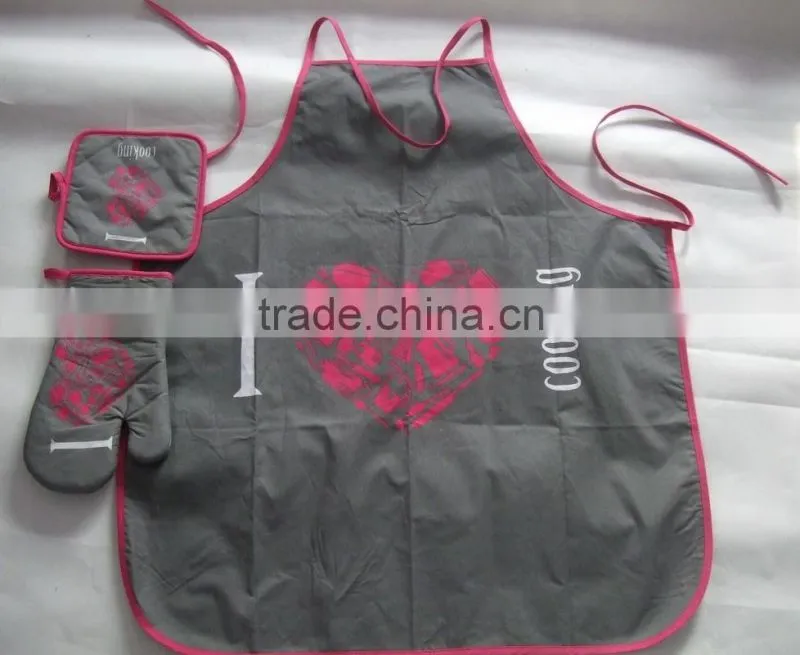 towel pot holder glove cake design apron set