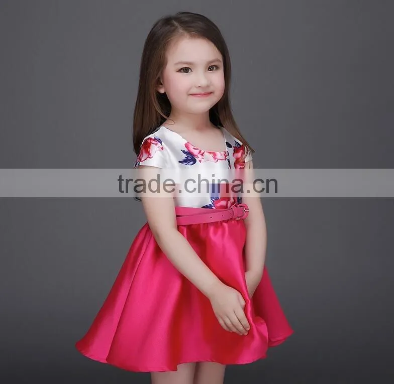 fashion sweet baby girl kids dresses for weddings free belt cheap satin kids anarkali dresses