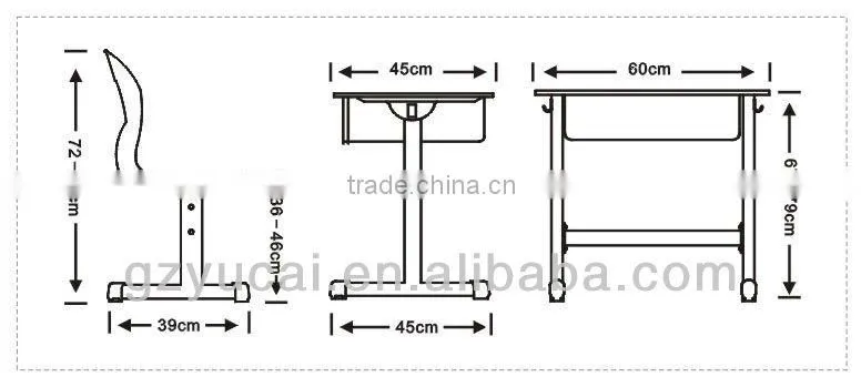 School height adjustable study desk and chair