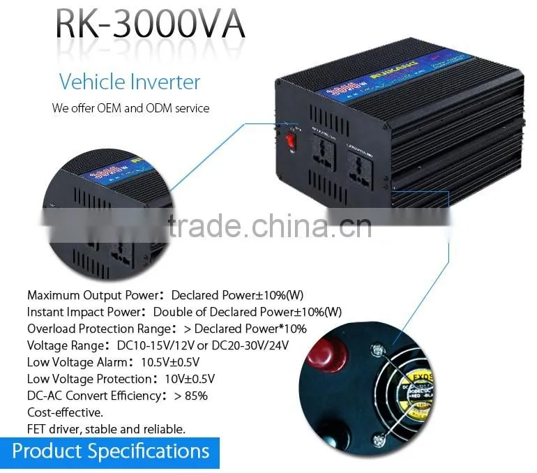 1000w 2000w 3000w electric power inverter pure sine wave