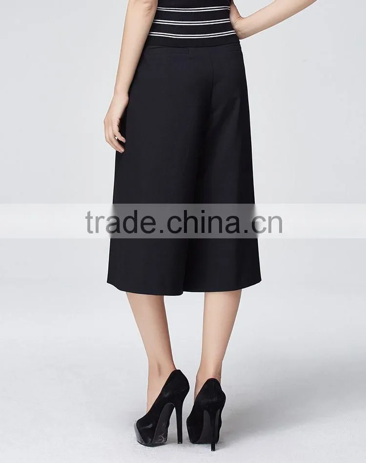 China supplier online shopping new arrival fashion black high waisted women wide leg pants