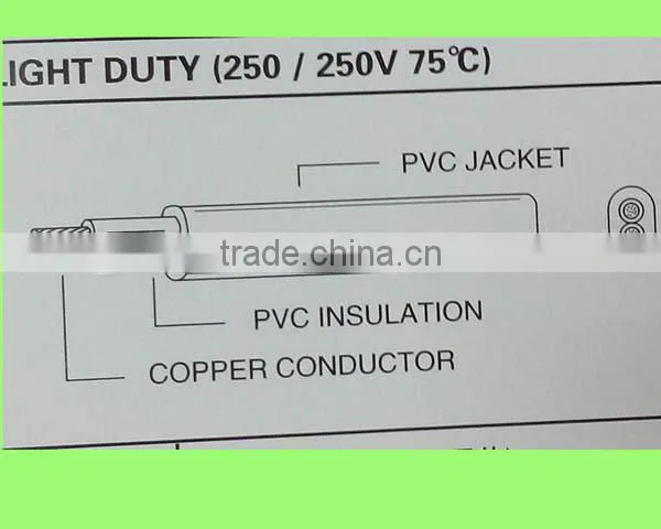 Brazil uc approved power cord 2 pin 4.8mm diameter per pin plug with INMETRE high quality copper wire