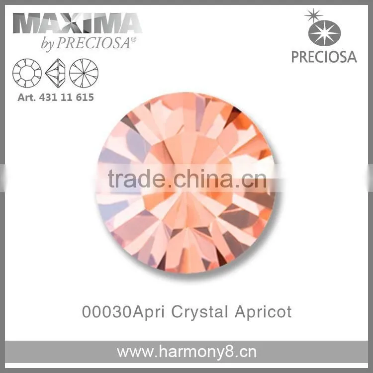 Original PRECIOSA MC Chaton Maxima, Crystal Apricot Point Back Rhinetsone