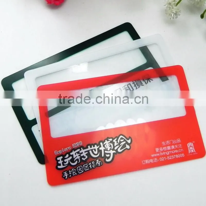 Plastic,pvc Material credit card size magnifier