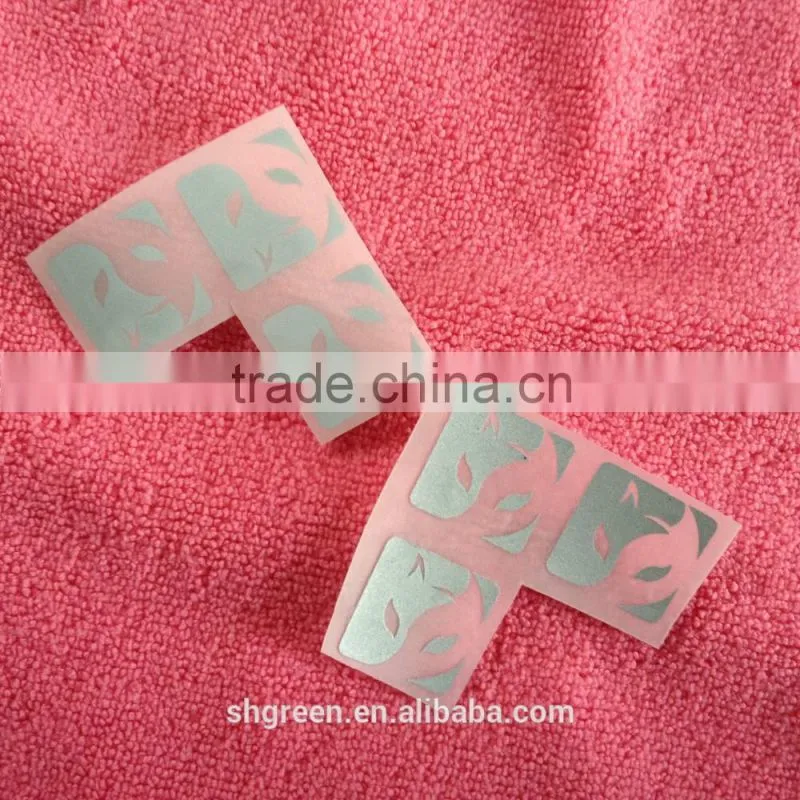 PET transparent film iron on heat transfer sticker with RN#