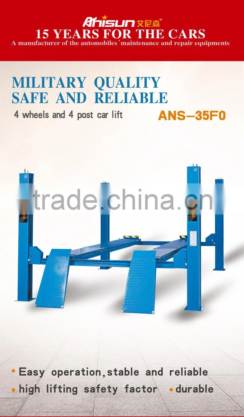 four post vehicle lift 3500kg for cars