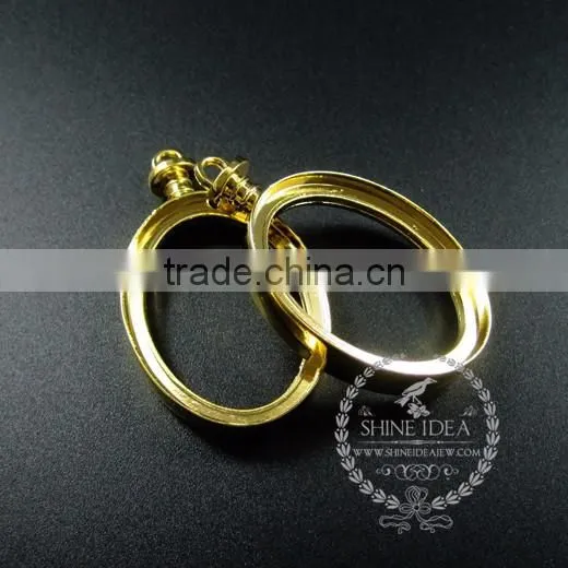 30x40mm gold plated alloy oval pendant charm DIY bezel setting glass tray jewelry supplies 1850258