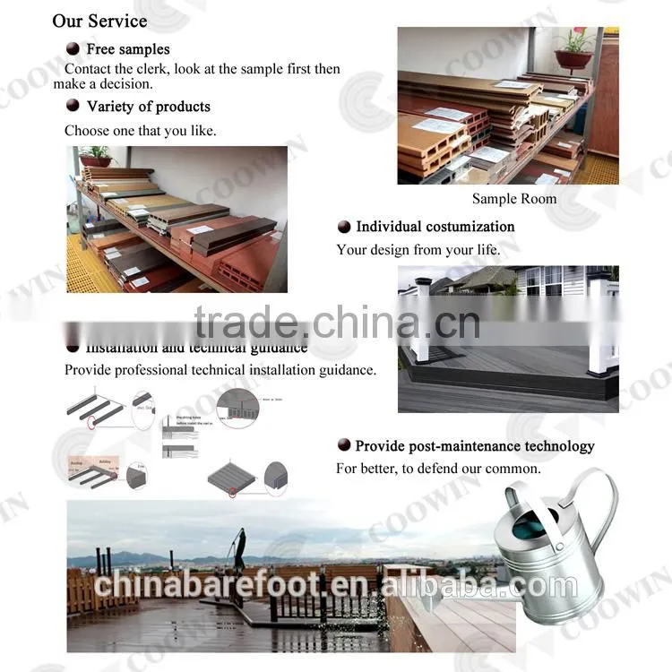 Contains no toxic chemicals green environment friendly solid wpc exterior flooring