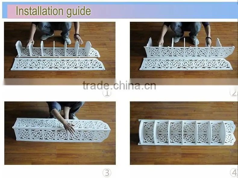 Decorative Pure white WPC hollow out floating shelves