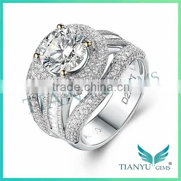 925 Sterling Sliver Lady's Engagement Ring Moissanite Diamond Wedding Ring