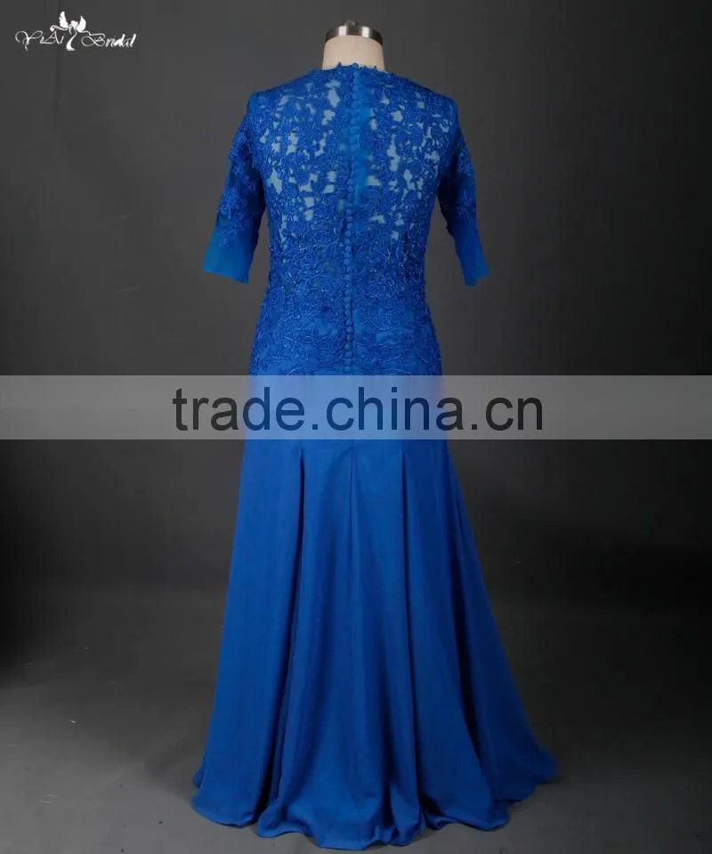 RSE674 Elegant Lace Vintage Royal Blue Mother Of The Bride Evening Dresses