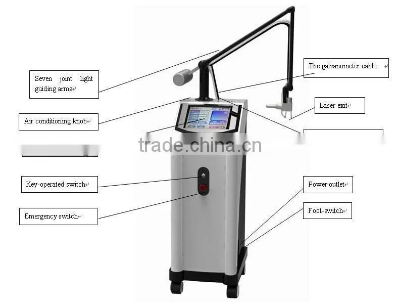 Metal CO2 RF Laser Tube Air Cooling Co2 Fractional Laser Anti-aging Machine