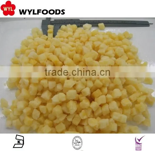 Hot selling price Frozen IQF pineapple dices China good quality