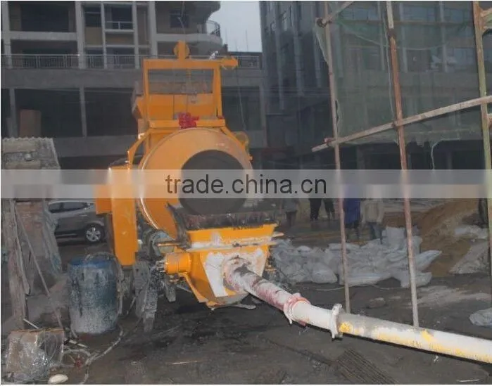 Diesel concrete mixer pump machine with lift hopper