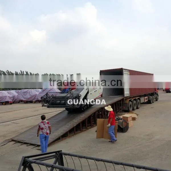 Rice combine harvester with track