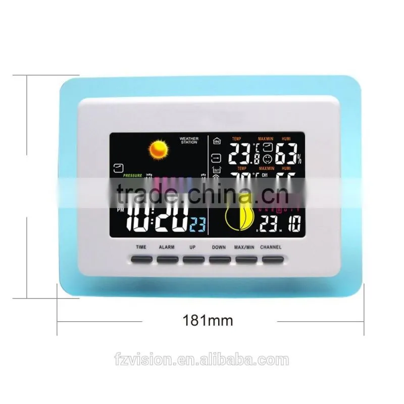 Super wireless rf rcc weather station with 2 sensors/ Weather Station with Digital Clock In/Outdoor Temperature Humidity